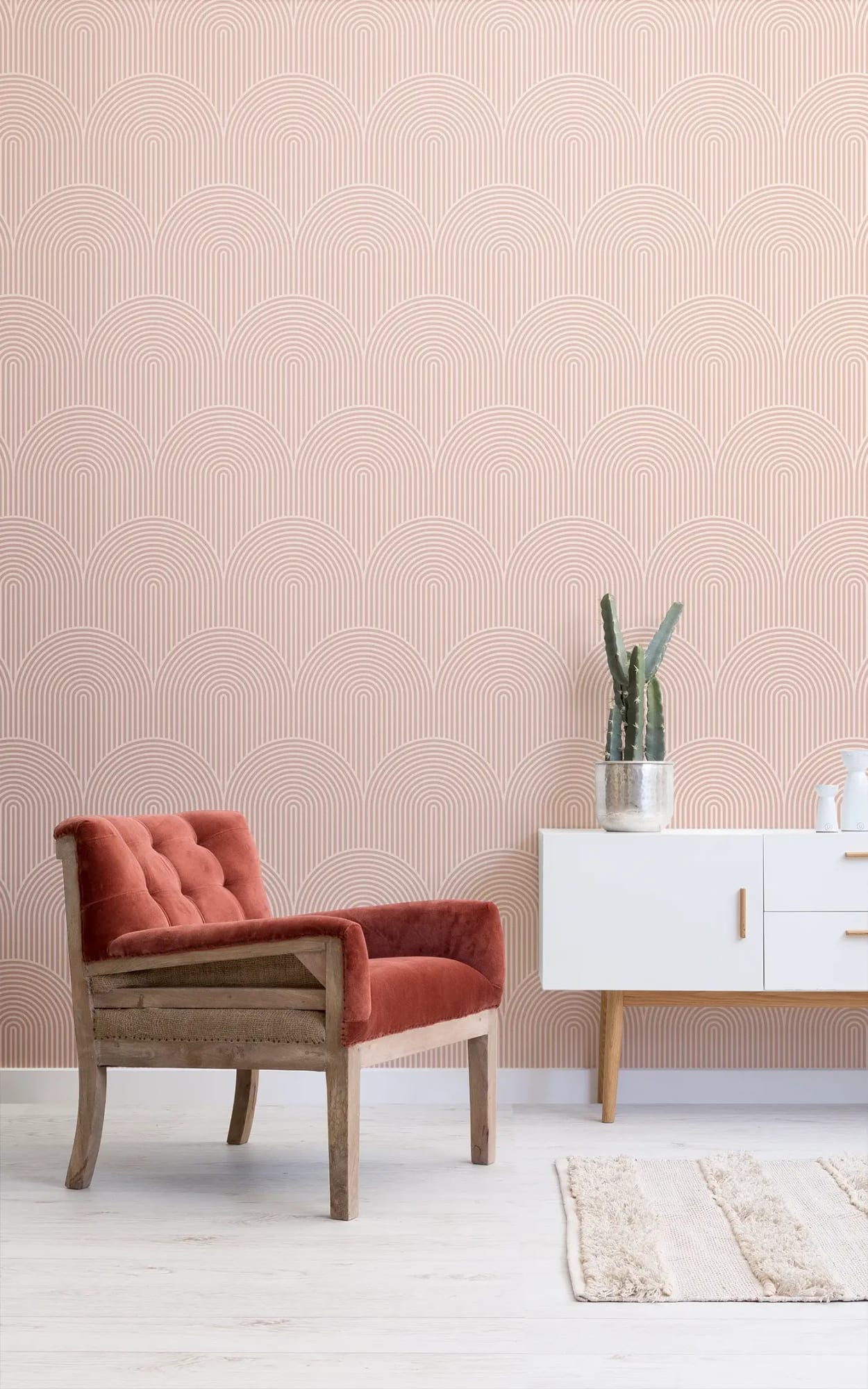Elegant wallpaper pattern installation